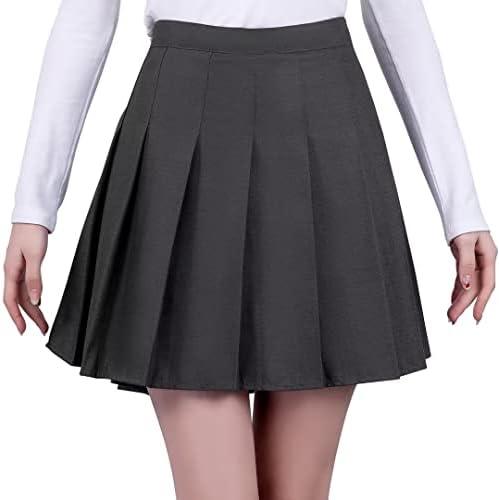 Pleated Mini Skirt High Waisted Tennis Skirts Skorts for Women Girls School Uniform Dress Cheer Skirt with Shorts, 3T