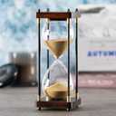 Large Hourglass Timer 60 Minute, Decorative Wooden Sand Timer with Golden Sand, 1 Hour Sand Clock