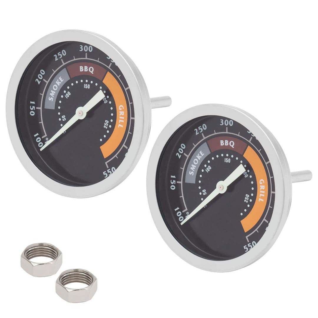 2 Pieces 3-inch Smoker Temperature Gauge for Char-Broil Oklahoma Joes 3695528R06 and Most 13/16-inch Opening Smoker Grills, BBQ Thermometer Gauge Replacement Parts