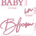Baby in Bloom Sign, 16x24 Felt Letter Baby Shower Sign Baby in Bloom Party Decor Backdrop for Boy or Girl Baby Shower Gender Reveal 1st Birthday - Gillter Pink