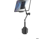 Car Cup Holder Tablet Mount for 4.7-13" iPad & Phone, Extra-Length Metal Arm（12.9"） Truck Cup Tablet Holder with 360° Adjustable Arm, Cupholder for iPad Pro, Air, Mini, Galaxy Tab, Fire HD