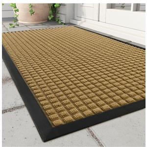 Yellow MontVoo-Door Mat Outside Entrance Outdoor Indoor Front Doormat for Entryway-Durable Rubber Backed Welcome Entry Mat Non Slip Dirt Trapper Absorbent- 36’’x60’’
