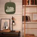 SAFDSGFDB Vintage Swan Olive Green Wall Art Decor 5.7 x 6.5 Inch, Sage Green Moody Antique Elegant White Swan Animal Hanging Framed Canvas Prints Poster Wall Decor for Home Bedroom Living Room