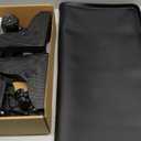 KUPAO Mini Fridge Stand with Silicone Drip Tray, Universal Adjustable Base with 4 Strong Feet, 23.6" x 23.6" Mini Fridge Mat, Suitable for Small Refrigerators, Portable Compact Washer or Dryer, Black