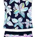 PROALLO Little Girls' Summer Swimwear Two Piece Boyshort Tankini Kids Swimsuit, 5XL