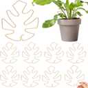 10 Pack Monstera Plant Stem Support Iron Plant Stakes for Indoor Plants Monstera-Shaped Stabilizer Grapple Holder Turtle Shell Bamboo Clamp Set for Thriving Growth (Gold, 7.08" x 6.29")