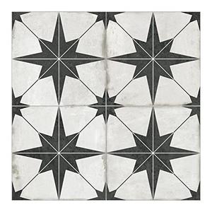 The Tiles Plaza Peel and Stick Encaustic Backsplash, Black Star Patterned Stick on Tile, Self-Adhesive Wall Tile Sticker for Kitchen Bathroom Fireplace Stairs, 10 Sheets