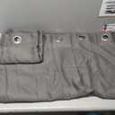 NICETOWN Grey Kitchen Blackout Short Curtain Panels for Bedroom, 45 Inch Long Thermal Insulated Grommet Top Blackout Draperies and Drapes (2 Panels, W42 x L45 Inch, Grey)