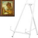 Leinuosen 1 Pcs Metal Easel Stand 16.5" H x 8.7" W x 4.3" D Table Top Easel Stand for Display Tripod Art Picture Mirror Modern Plate Holder for Display Book Photo Wedding Sign (White)