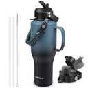 ABOTOCUP Water Bottle 40oz, Insulated Tumblers with Handle & Straw Lid, Insulated Water Bottle Fits in Cup Holder, Double Wall BPA-Free, Stainless Steel Travel Cup Leak-proof to Keep Cold 24H&Hot12H