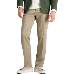 Haggar Men's Premium No Iron Khaki Straight Fit Flat Front Casual Pant (Beige, S)