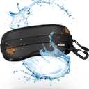 NoCry Water Resistant Safety Glasses Case with Clip - Heavy Duty Semi Hard Large Sunglasses Holder for Men and Women with Cleaning Cloth
