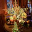 Christmas Tree Toppers 10.6 Inch - Shining Christmas Tree Star - Easy to Install Star Tree Topper for Christmas Decorations (Gold (No Battery))