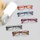Kerecsen Reading Glasses 5 Pairs Fashion Ladies Readers Spring Hinge with Pattern Print Eyeglasses for Women (Multicolor -8, 4.0)