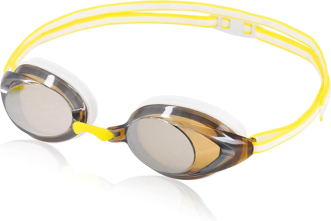 Speedo Women's Swim Goggles Mirrored Vanquisher 2.0 (White/Amber/Silver)