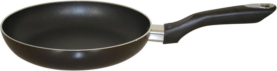 IMUSA 8in Bistro Aluminum Nonstick Fry Pan with Cool Touch Handle, Small Skillet for Eggs, Omelets, Sauteing, and Everyday Cooking, Black