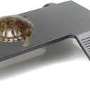 Turtle Basking Platform Stable Suction Cup Mounted Basking Platform with Support Base & Feeding Area for Turtle Tank Accessories Setups (Large)