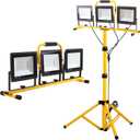 22000 Lumen Work Lights with Stand, 3 Head Portable LED Work Light, with Adjustable&Foldable Tripod Stand, IP66 Waterproof Lamp for Outdoor Indoor Job Site Workshop Garage Construction Site Lighting