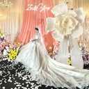 Geetery 5.9 ft Giant Artificial Flowers White Large Wedding Paper Flower for Decoration Artificial Faux Floral Backdrop for Wedding Birthday Party Bridal Shower Supplies