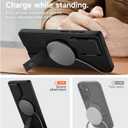 SURITCH for Samsung Galaxy S24 Ultra Phone Case, Magnetic Protective Cover with Camera Cover & Adjustable Metal Kickstand for Galaxy S24 Ultra (2024)-Black