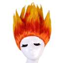 Flame Costume Wig Pre-Styled Fire Wig Spiky Halloween Cosplay Party Unisex Fun Hair
