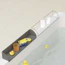 2 Pack Splash Guard for Bathtub & Sink - Silicone Kids Bath Splash Guard Shelf, Bath Toy Tray Holder, Tub Water Splash Guard with 4 Suction Cups, Bathroom Accessories for Children, Toddler Bath, Grey