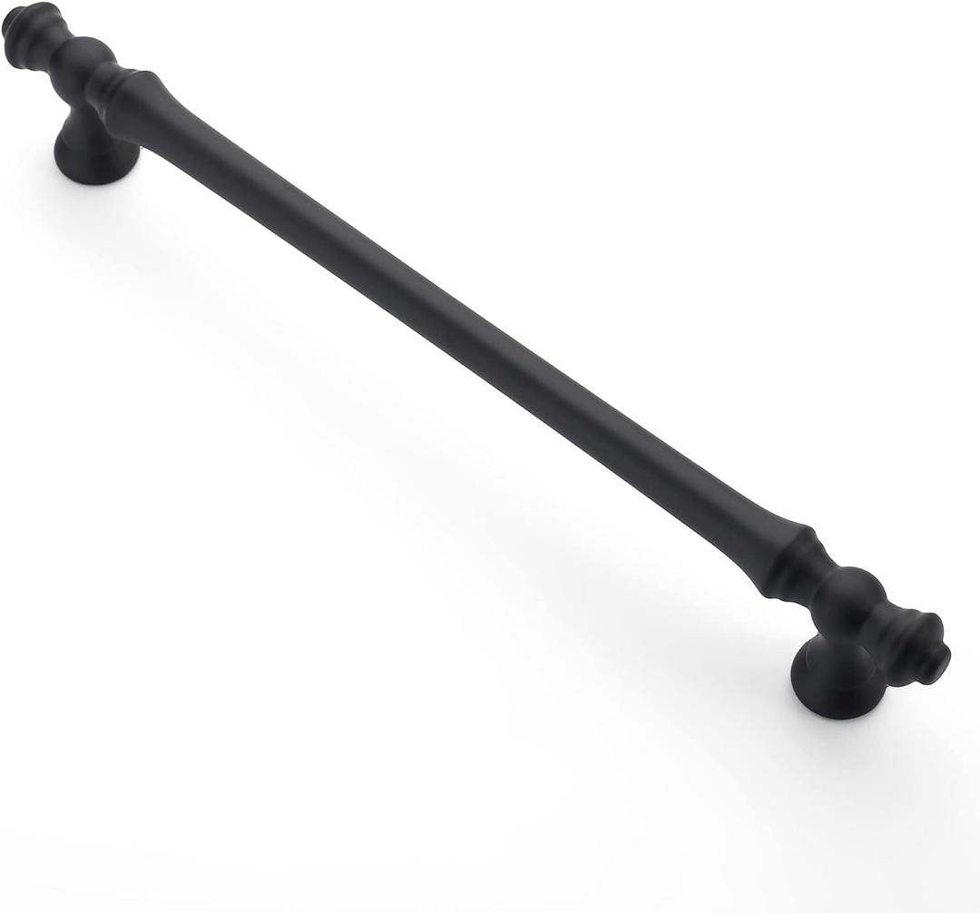 Asidrama 6 Pack 9 Inch(228mm) Matte Black Kitchen Cabinet Handles, Cabinet Pulls Kitchen Cabinet Hardware for Cupboard Drawer Pulls (9" Hole Center)