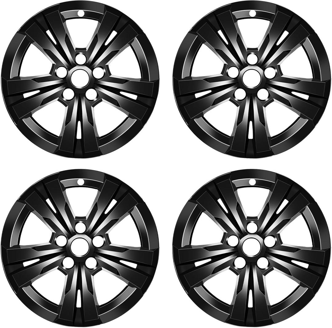 Wheel Skins Compatible with Chevy Equinox 2010-2017; 17 inch Wheel Covers; Set of 4 Packs (Glossy Black)