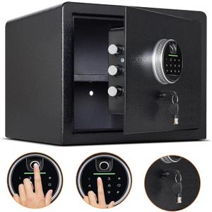 Biometric Digital Security Home Safe, Fingerprint Safes for Home Storage Cash Jewelry and Valuables,1.2 Cubic Feet Gun Use Storage Safe Box.(No fireproof bag, 11.8H X 15W X 11.8D)