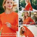 Women's Long Sleeve Crew Neck Cotton T-Shirt Soft Comfort Regular Fit Tee Versatile Casual Layering Essential (Orange, S)