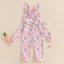 Newborn Baby Boy Easter Outfit Bunny Ear Hooded Long Sleeve Romper Jumpsuit Baby Girl Boy Spring Clothes (Pink, XS)