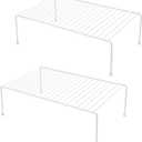 Set of 2 Large (16.1 x 10.2 Inch) Cabinet Storage Shelf Rack, ShelvesKitchen Counter and Cabinet Shelf, Storage Rack Organizer for Bathroom Cupboard (White)