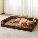 BFPETHOME Dog Beds for Large Dogs, Orthopedic Dog Bed for Medium Large Dogs,Big Waterproof Couch Pet Bed with Removable Washable Cover, Brown 36"l x 27"w x 6.5"th