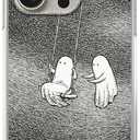 Halloween Spooky Ghosts Phone Case Compatible with iPhone 16 Pro Max, Tomb Yard Ghosts Phone Case for iPhone 16 Pro Max, Trendy TPU Bumper Phone Cover Case