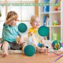 ddLUCK Sensory Activity Ball, Silicone Fidget Toys for Autism, ADHD, Stress & Anxiety Relief, 10 Colors Silent Calming Travel Play Fidgets Toy Balls for Kids 3+ & Adults with 20 Strings (Green)