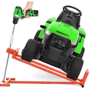 1200LB Lawn Tractor Lift Jack & Riding Mower Lift with Rotating Sleeve & Manual and Power Tool Handle, 3-Min Quick Setup, Anti-Slip Base, Heavy-Duty Universal Design for Lawn Mowers (Alloy Steel)