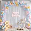 10x8ft White Backdrop Curtains for Parties Wrinkle Free Fabric Backdrop Curtain Wedding Photo Drapes Backdrop for Birthday Party Baby Shower Bridal Shower Photography Back Drop 2 Panels 5x8FT