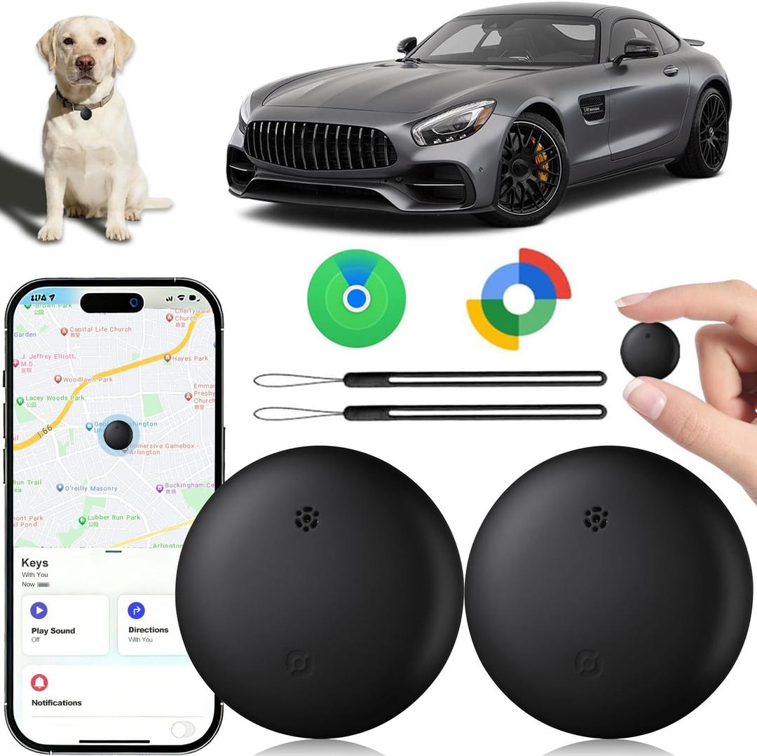 GPS Tracker for Vehicles No Subscription, Car Tracker Tag for Android & iOS, Bluetooth Tracker Device Compatible with Apple Find My & Google's Find Hub for Keys, Luggage Wallet Car Kids Pets
