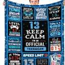 13th Birthday Decorations for Boys - 13 Year Old Boy Gifts Birthday Kids Blanket 50 x 40 Inches Warm Flannel Throw Blankets Present Coolest Gifts for 13 Year Old Birthday