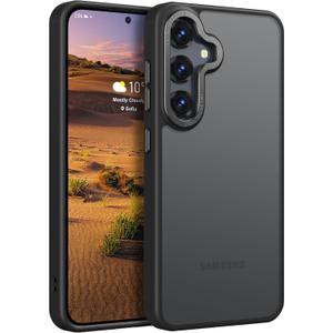 Rayboen for Samsung Galaxy S25 Plus Case, Skin Feel Translucent Frosted Anti-Scratch Protective Phone Cover for Samsung S25+ Plus with Bumper Hard PC Back Soft Silicone Edge, Matte Black