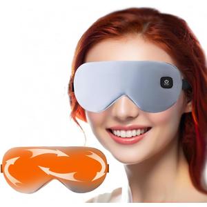 Cordless Heated Eye Mask, Blue, Fabric Blend, Adult, Eye Mask, Pull On, Warm Eye Compress for Eye Fatigue, Dry Eyes, Sinus, Blepharitis, MGD