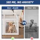 Clear Acrylic Dog Playpen Indoor Pet Pen, 24" H, White, 10 Panels