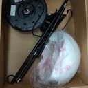 Globe Electric 67135 72" Torchiere Floor Lamp and Adjustable Reading Light, Matte Black, Frosted Shade, Dual Rotary Switch, 3-Step Dimming, Modern Lighting for Living Room or Office