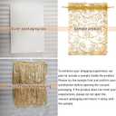 Staruby Organza Gift Bags 50 Pcs Gold Sheer Organza Bag 6x8 Inch Mesh Favor Bags Drawstring Jewelry Rattan Printed Gift Pouches for Wedding Party Favors Couple Shower Christmas Gifts Candy Bags
