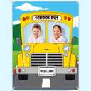 School Bus Photo Prop Back to School Party Decorations Large Fabric School Bus Van Prop Selfie Frame Backdrop Background Banner Birthday Party Supplies The Bus Party Sign Favors 63x 47.2 Inch