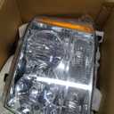 APSVE Headlights Assembly Fit for 2007-2014 Chevy Tahoe,For 07-13 Chevy Suburban Avalanche Replacement Headlamp Pair OE style, Chrome Housing Amber Side
