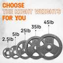 Yes4All Tri-Grip Handles Cast Iron Olympic Weight Plates, 2-Inch Weight Plates for Weight Lifting with Smooth and Durable Finish, Suitable for Strength Training Exercises (Single, Pair and Set)