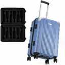 Wine Suitcase for Airplanes 12 Bottle, Wine Luggage for Airplane Travel with Removable Foam Insert and TSA Approved Lock, Hard PC Shell Travel Case with Hinomoto Double Wheels, Blue
