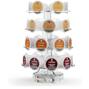 iMMDOKIN Crystal Clear Acrylic Coffee Pods Holder Carousel Compatible with 30 Nespresso Vertuo Capsules And Keurig Kcup Pods, SpaceSaving Coffee Pod Storage Organizer for Small Countertop