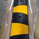 84'' Rubber Speed Bump, 1 Pack 2 Channel Modular Heavy Duty Speed Bumps Humps 25000 lbs Load Capacity, Cable Protector Ramp with 2 End Caps for Asphalt Concrete Gravel Driveway Road